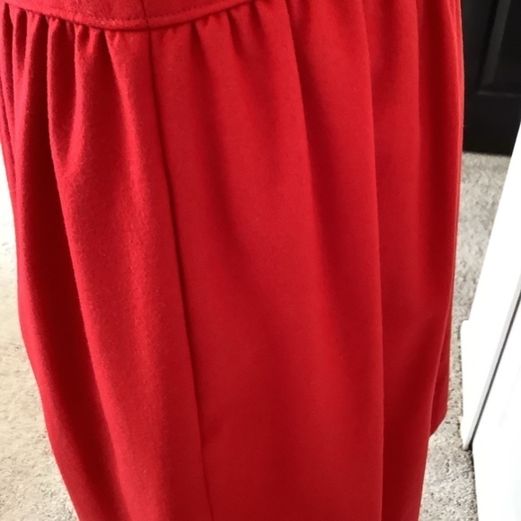 Vibrant red wool blend Club Monaco dress w/exposed zipper & pockets. Y2K - Picture 6 of 8